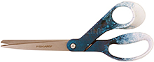 Modré univerzální nůžky s vločkami Fiskars - délka čepelí 21 cm