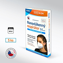 Český antivirový nano respirátor NANO M.ON FFP2 - 5 ks - bílý