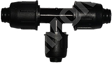 Redukovaný T kus pro pružné připojovací potrubí QUICK JOINT - 20 x 16 x 20 mm